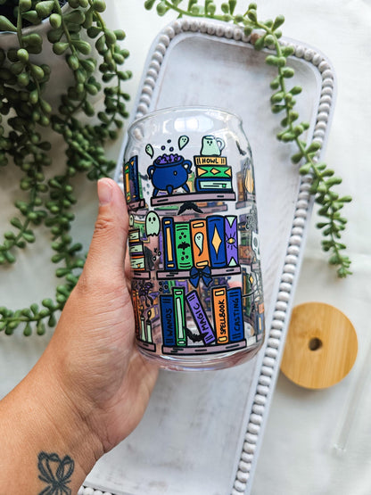 Witchy Library Glass Coffee Cup
