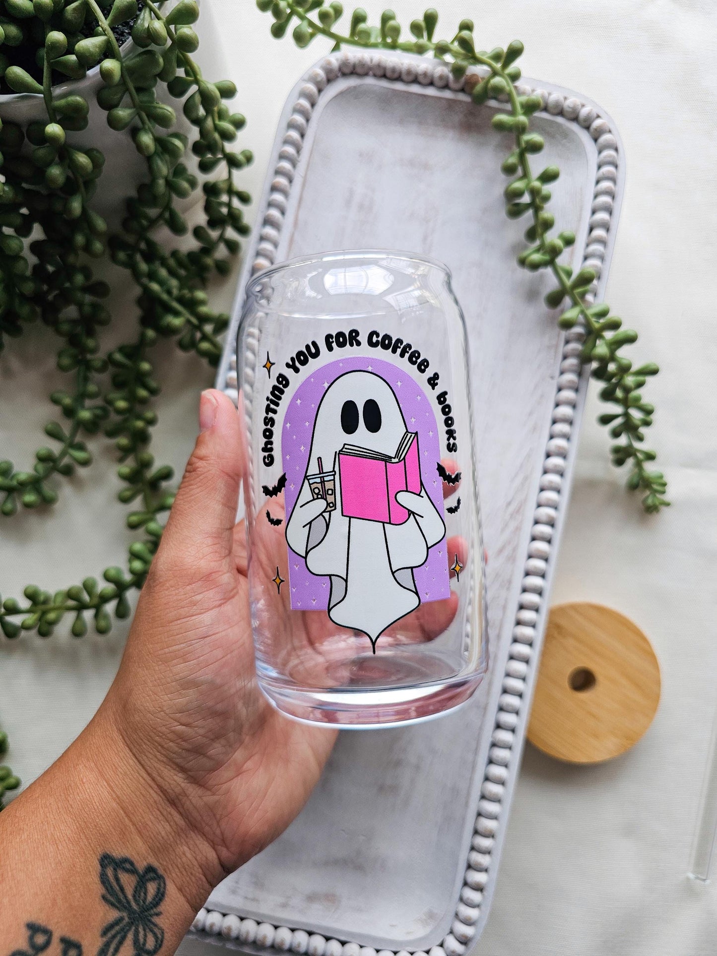 Ghosting for Books Glass Coffee Cup