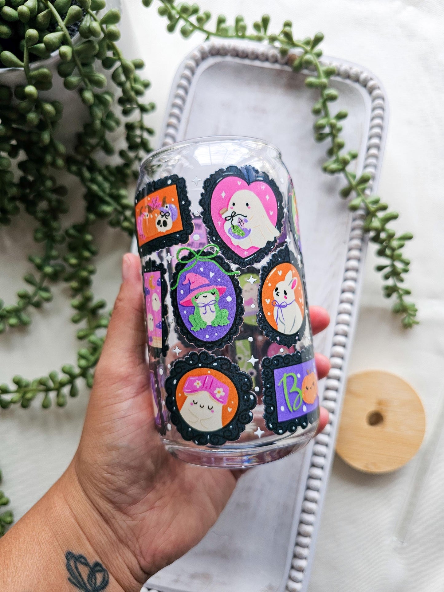 Spooky Frames Glass Coffee Cup