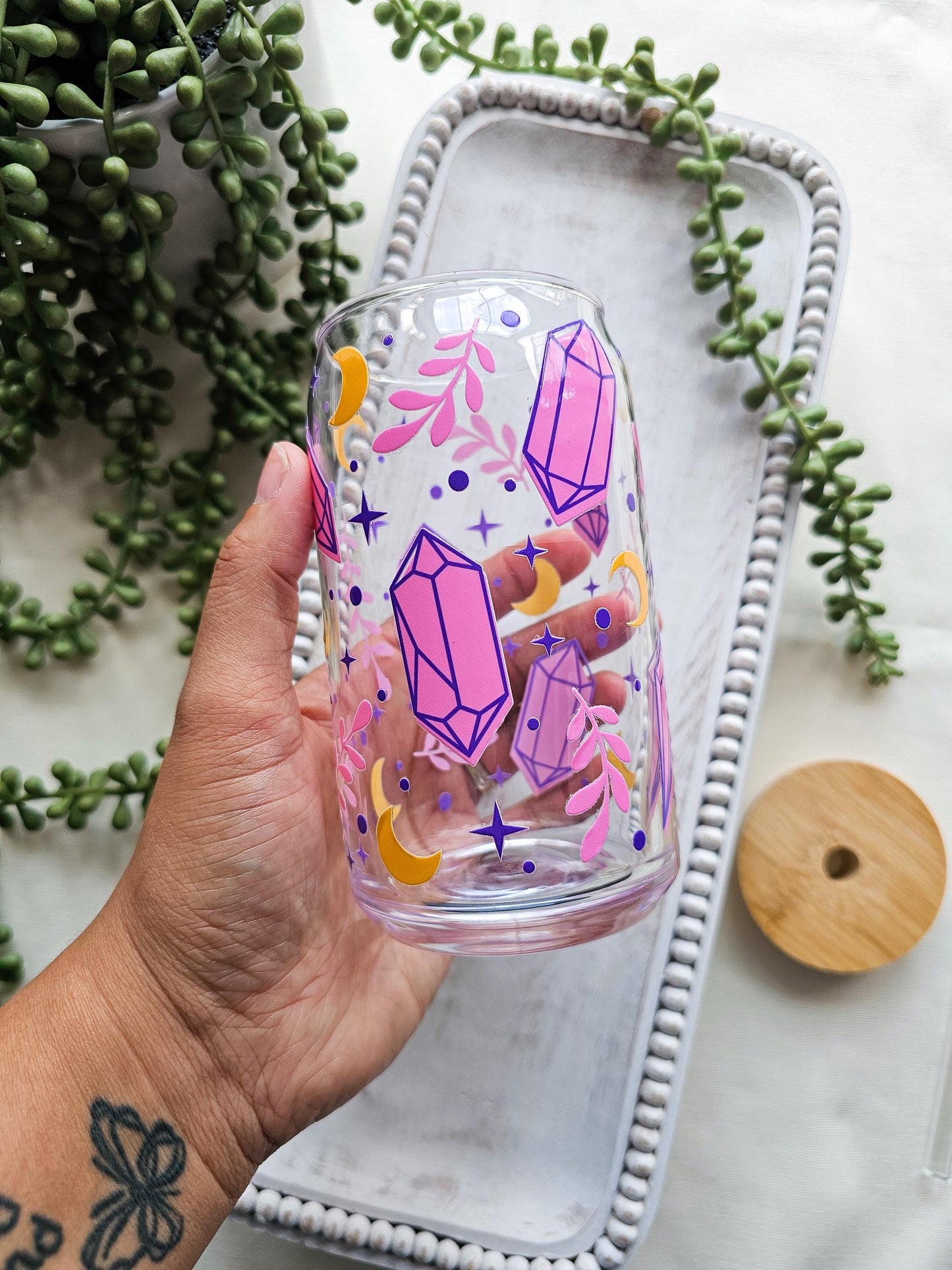 Me & My Crystals Glass Coffee Cup