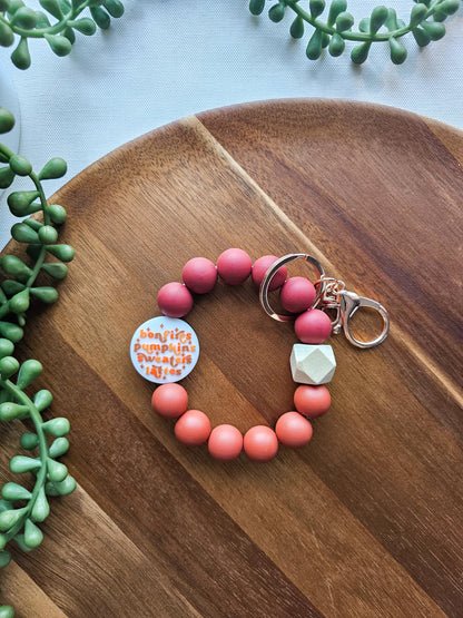 Just Fall Things Wristlet Keychain