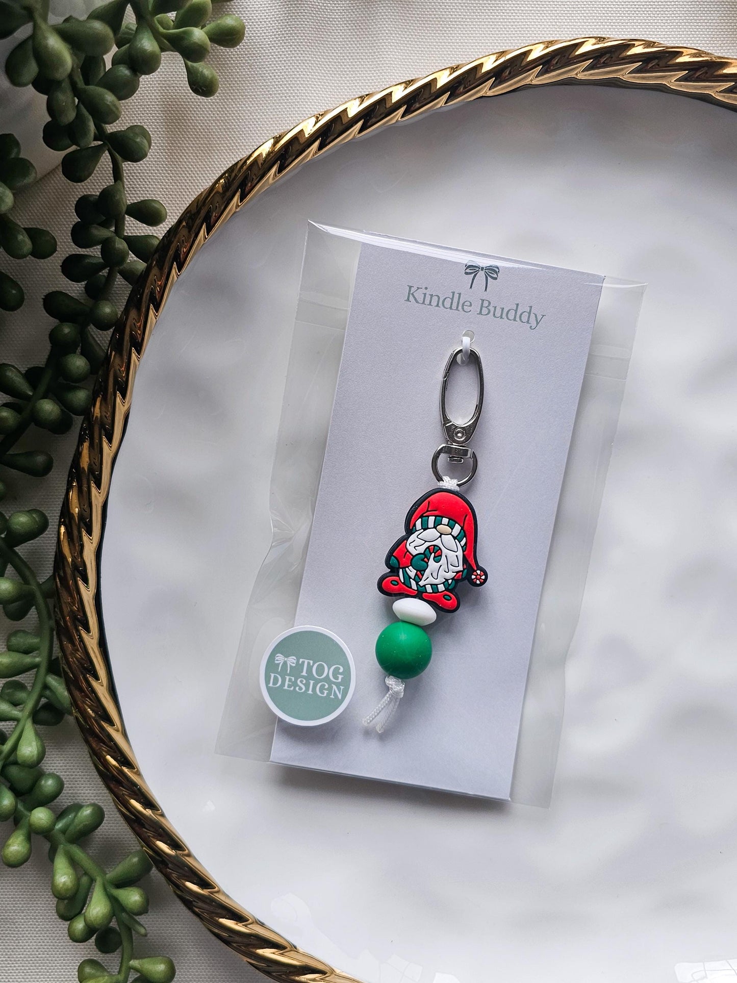 Christmas Gnome Kindle Buddy Keychain