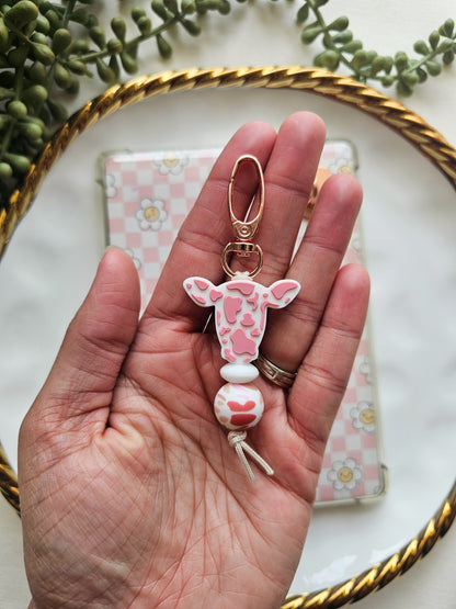 Strawberry Moo Kindle Buddy Keychain