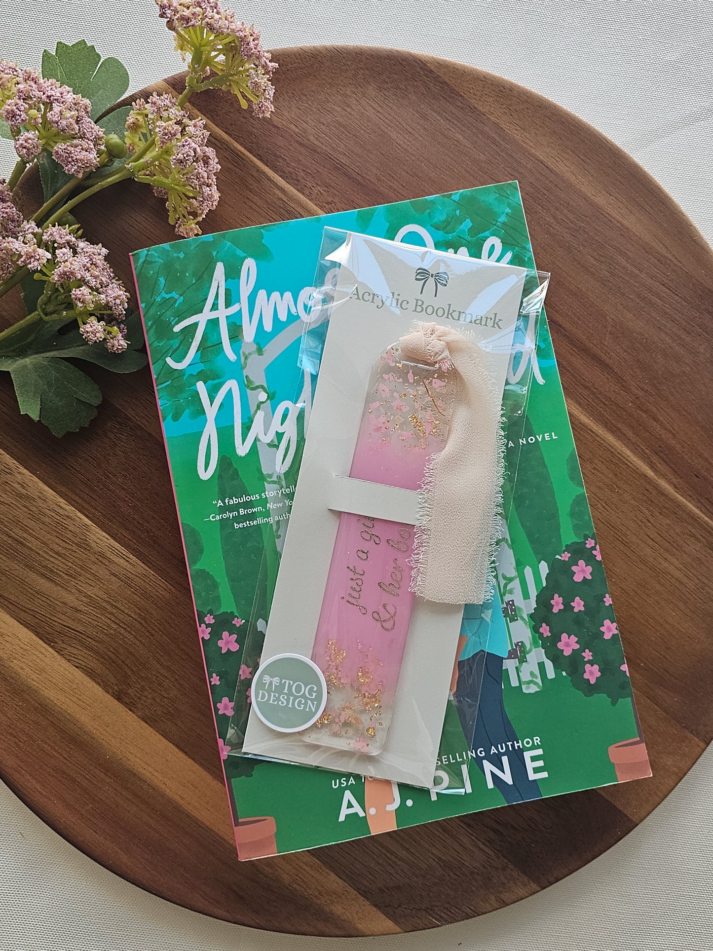 Pink Prose Resin Bookmark