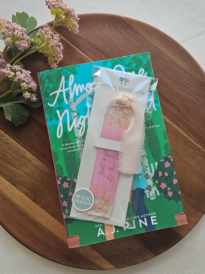 Pink Prose Resin Bookmark