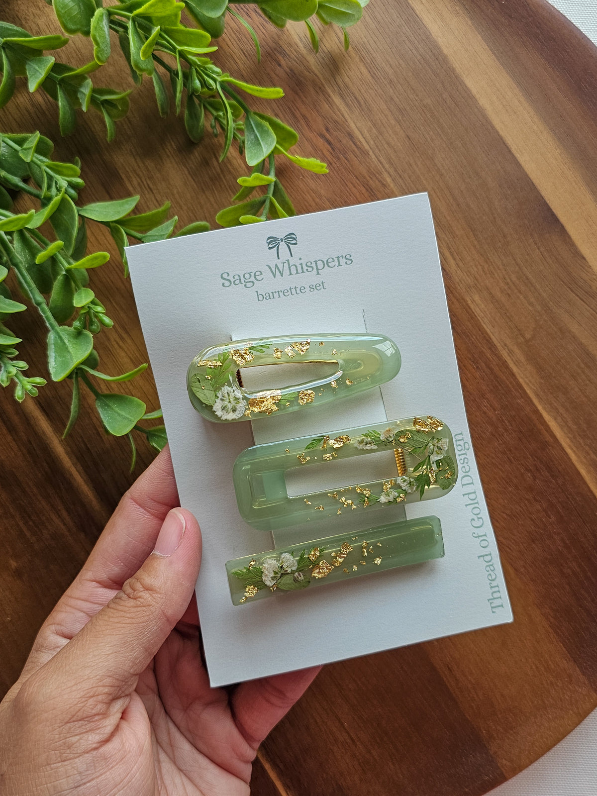 Sage Whispers Barrette Set