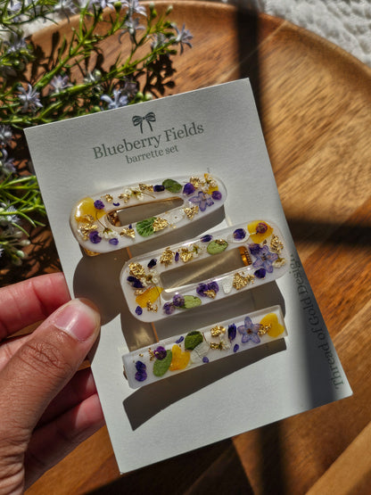 Blueberry Fields Barrette Set