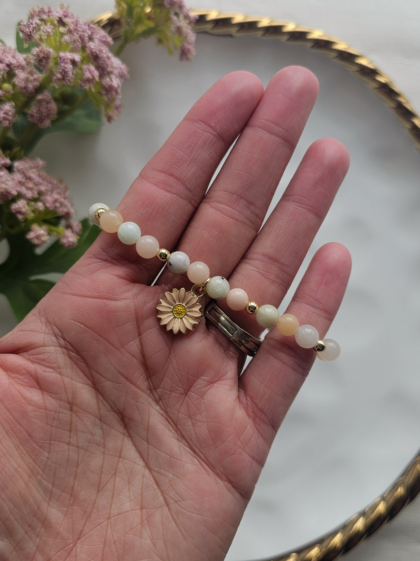 Blush Blooms Gemstone Bracelet