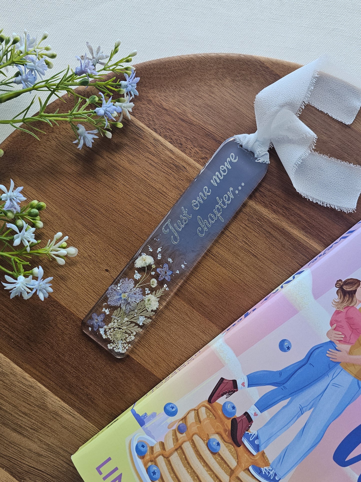 Periwinkle Pages Resin Bookmark