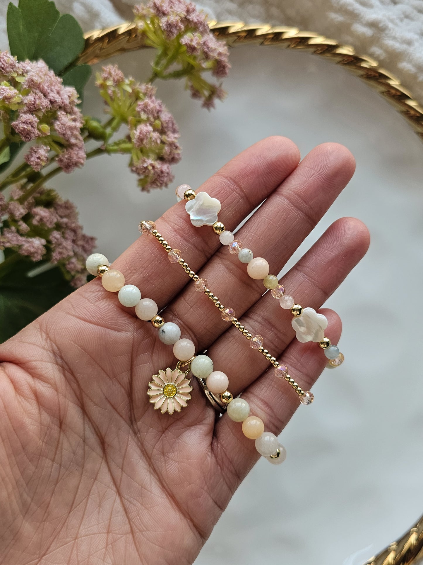 Blush Blooms Bracelet Stack