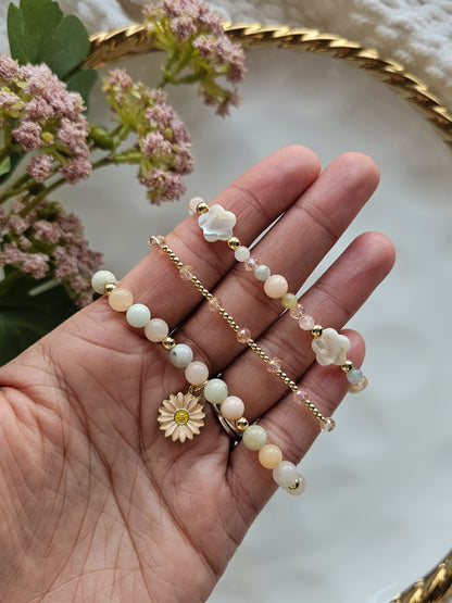 Blush Blooms Bracelet Stack