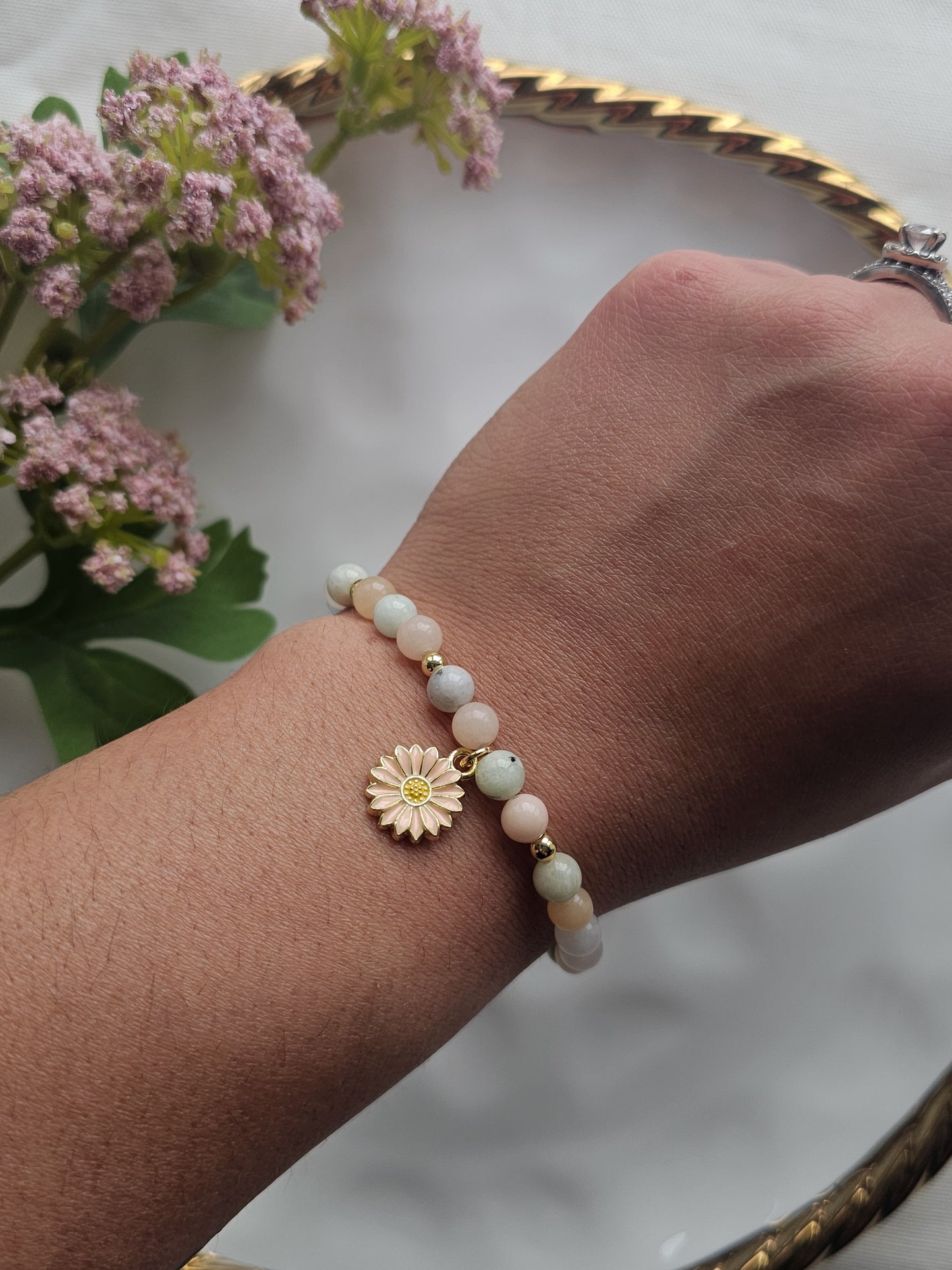 Blush Blooms Gemstone Bracelet