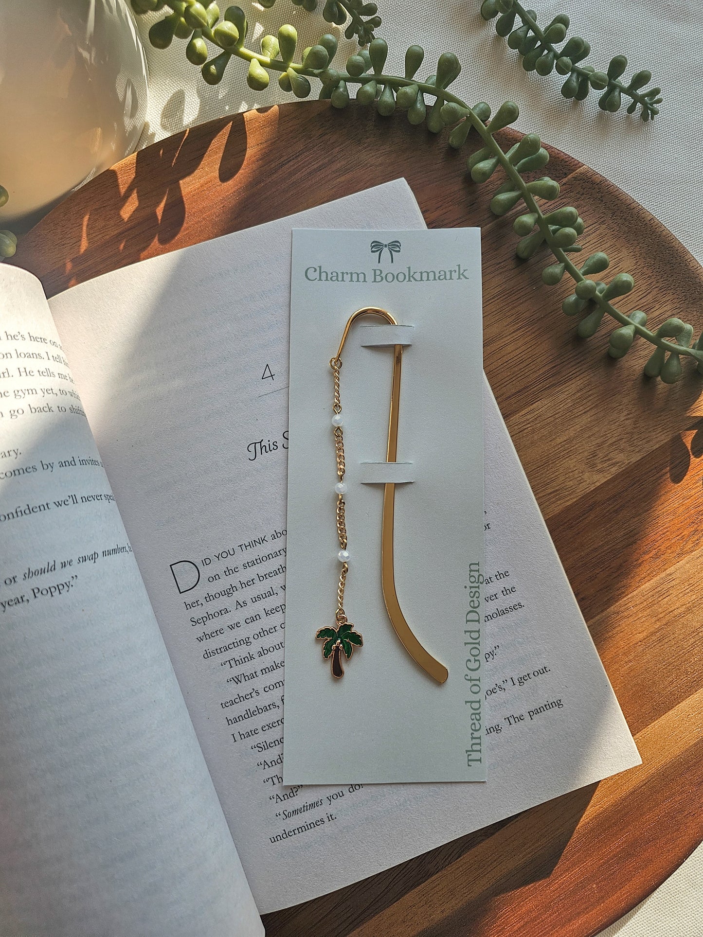 Palm & Prose Charm Bookmark