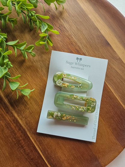 Sage Whispers Barrette Set