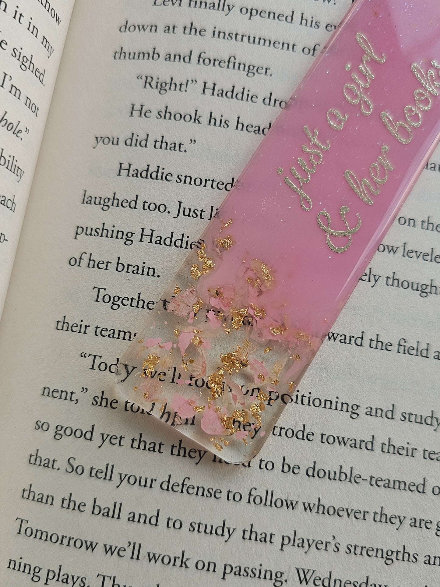 Pink Prose Resin Bookmark