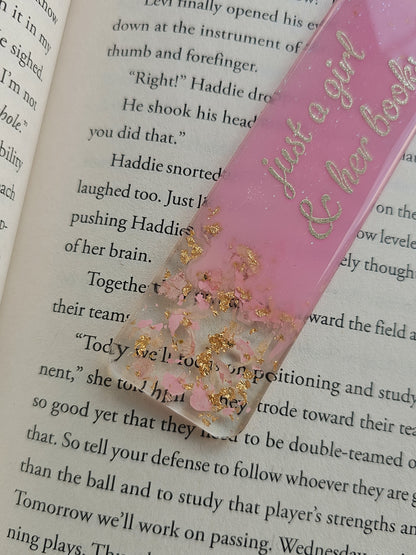 Pink Prose Resin Bookmark