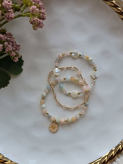 Blush Blooms Bracelet Stack