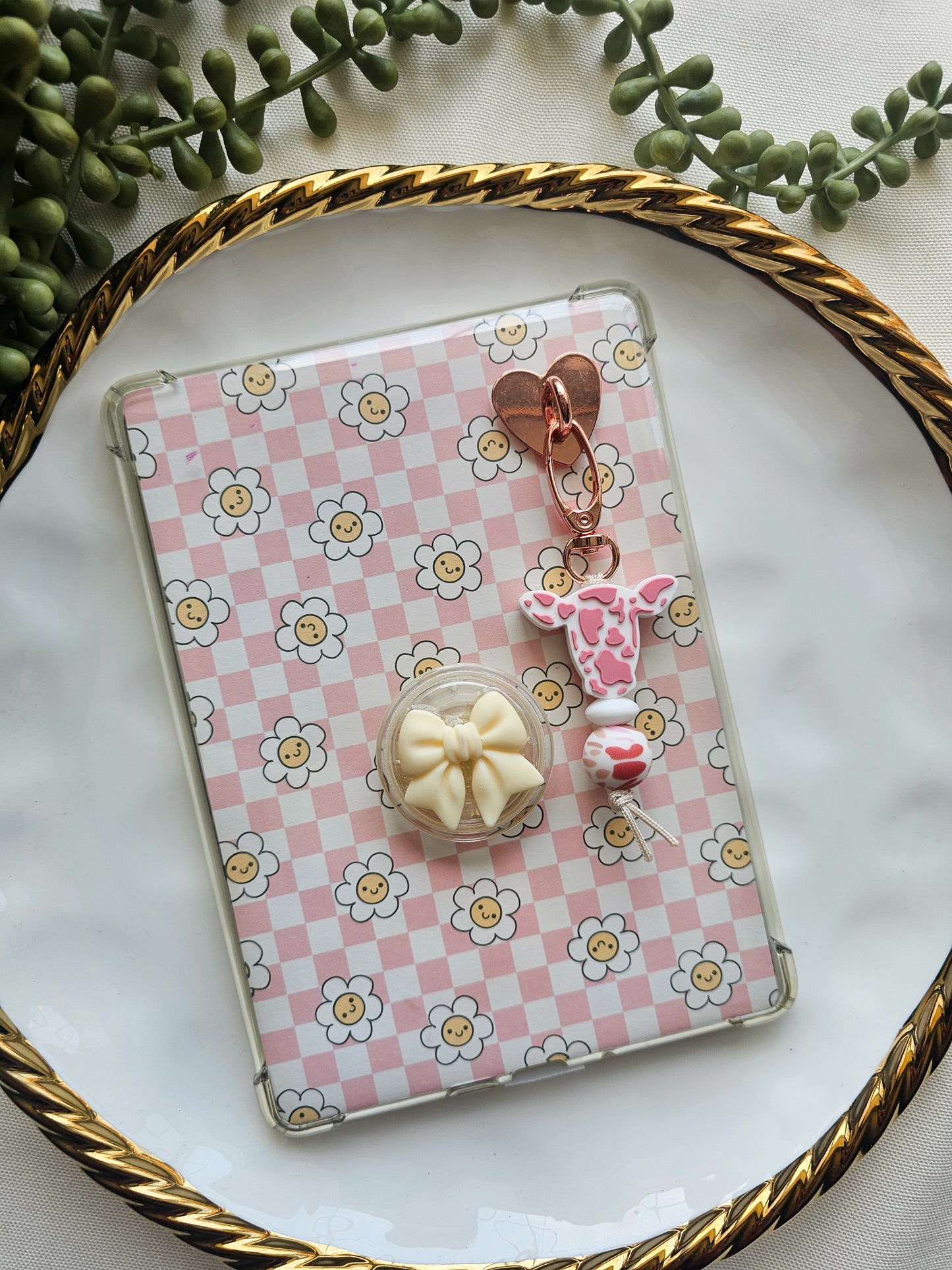 Strawberry Moo Kindle Buddy Keychain