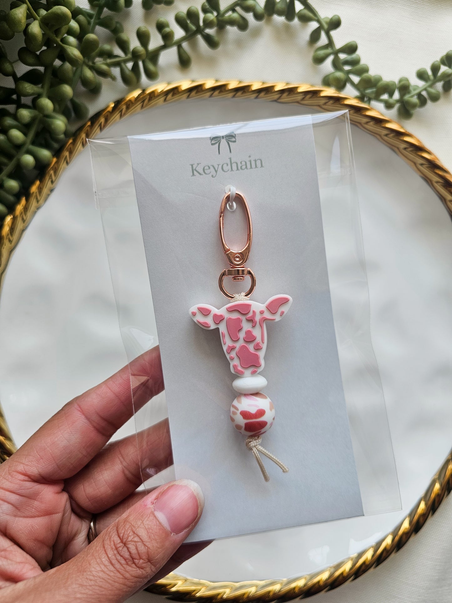 Strawberry Moo Kindle Buddy Keychain
