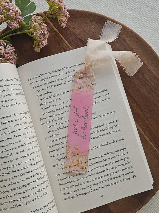 Pink Prose Resin Bookmark