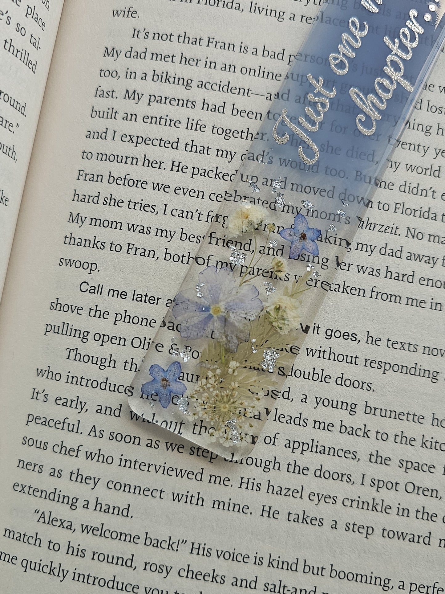 Periwinkle Pages Resin Bookmark