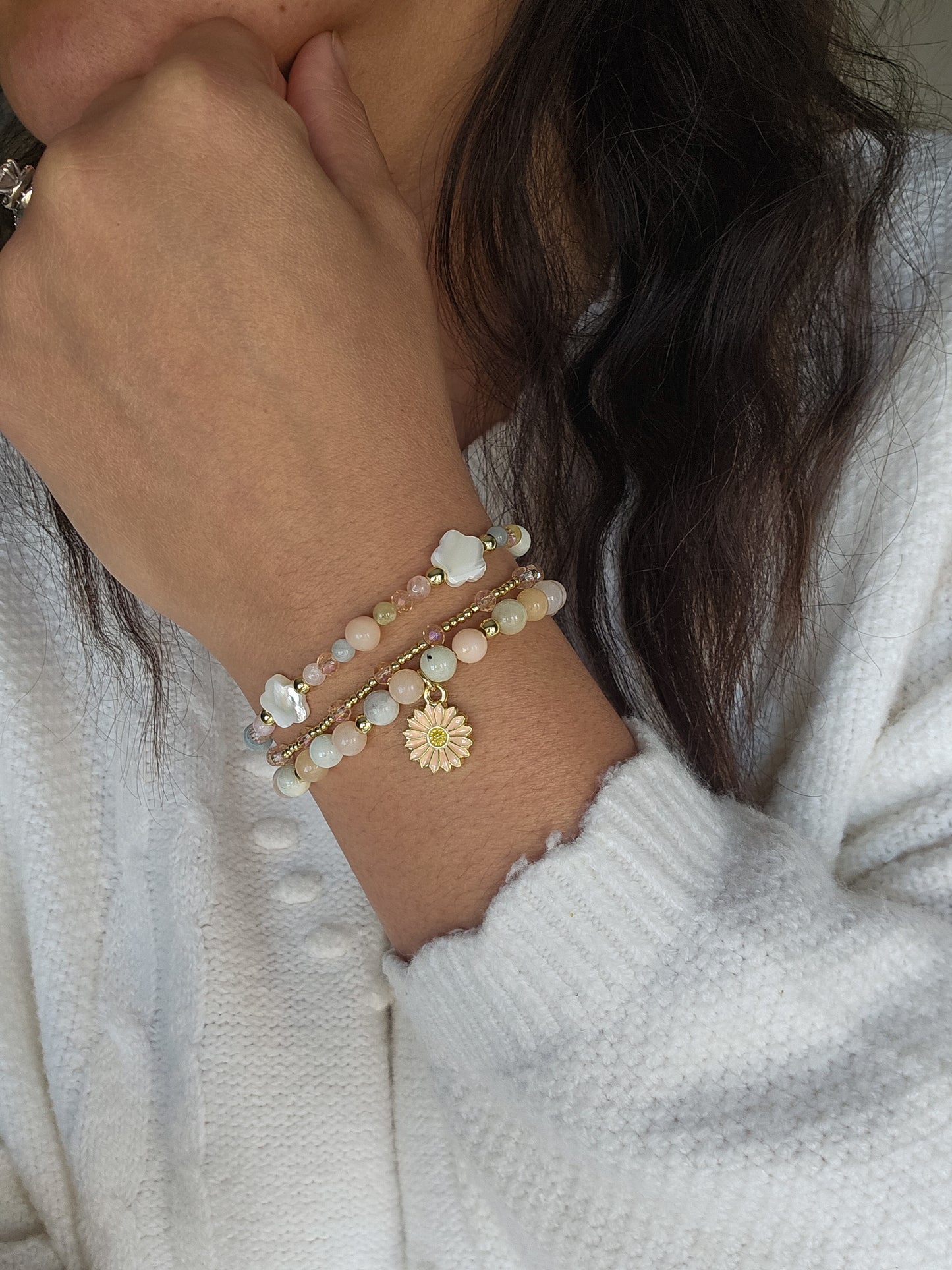 Blush Blooms Bracelet Stack