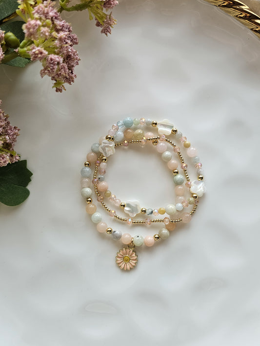 Blush Blooms Bracelet Stack