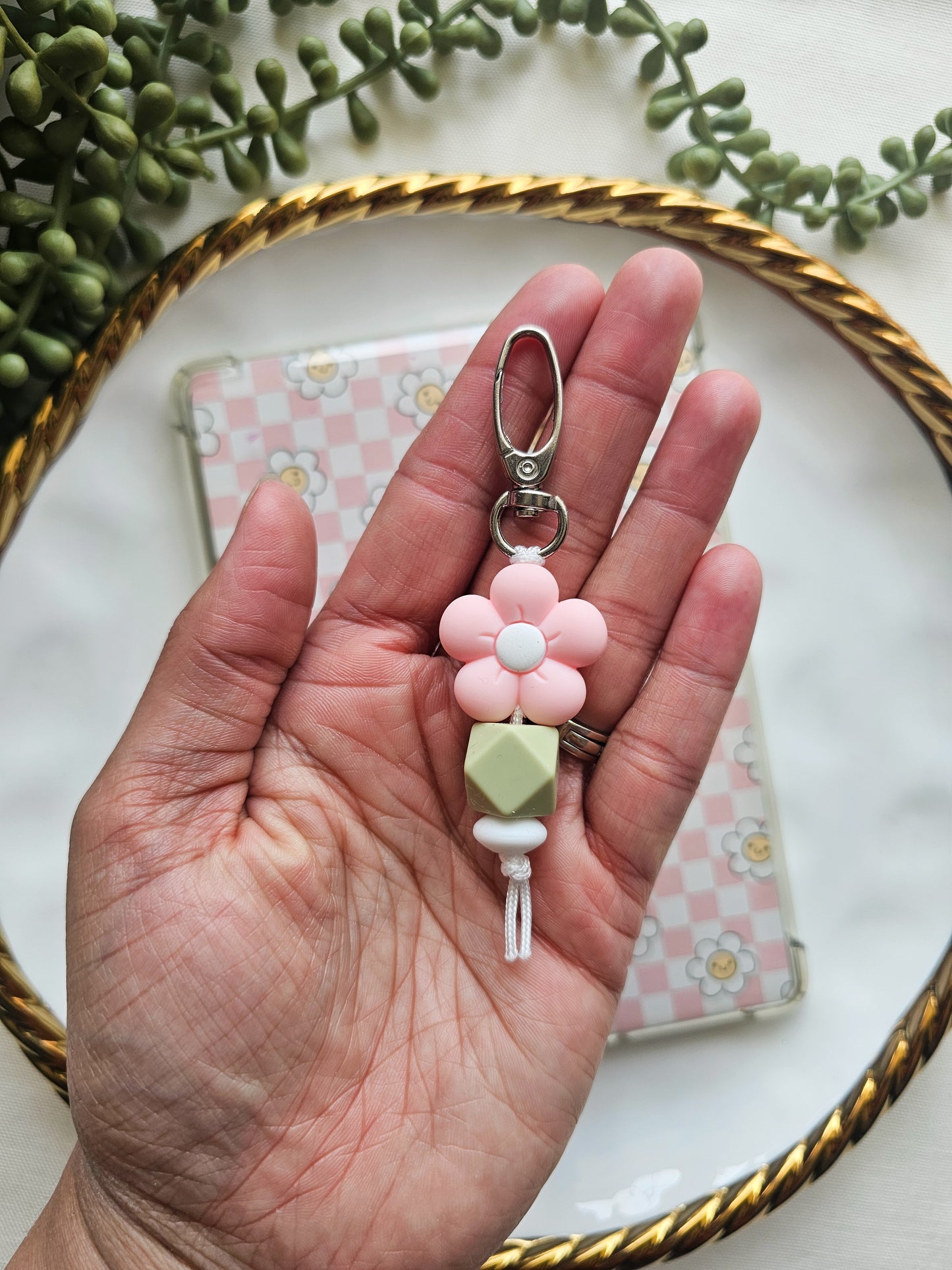 Pink Petals Kindle Buddy Keychain
