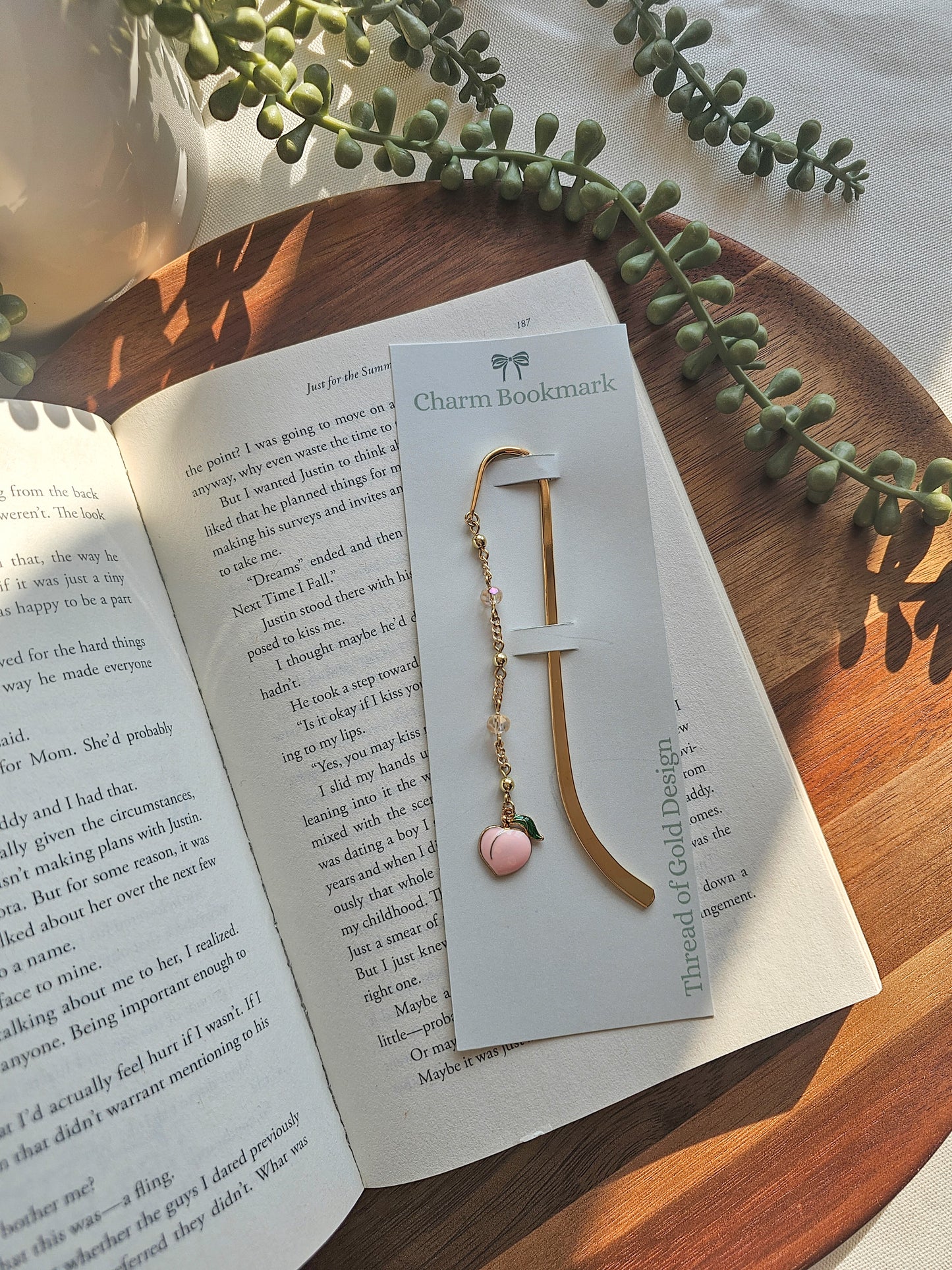 Peachy Pages Charm Bookmark